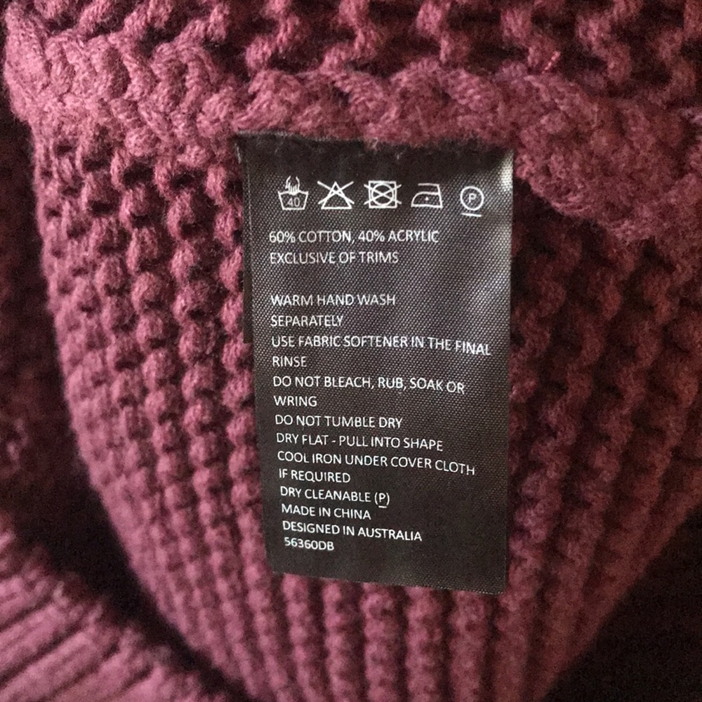 NWT | Bardot | Burgundy Bell Sleeve Knit Sweater Dress Size XS/US 2 - Picture 6 of 8